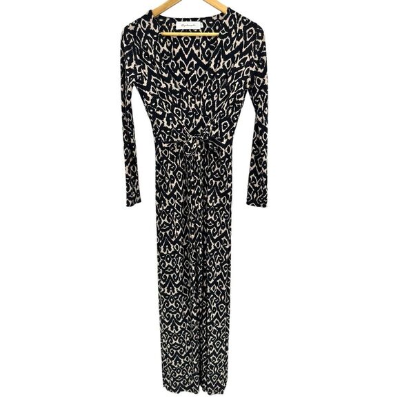 T-Bags Los Angeles Surplice Maxi Dress Size Small Stretchy Black White‎ - Picture 1 of 9